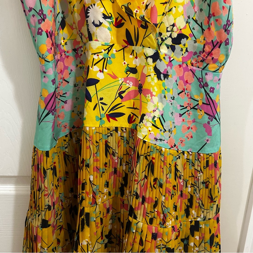 SALONI Amy Dress in Lemon Garden Fit and Flare Mini Dress US Size 10 - Picture 5 of 8